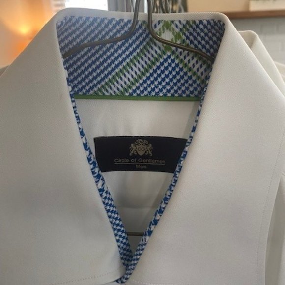 Circle of Gentlemen	Mens White collared long sleeve button down dress shirt w - Picture 2 of 7